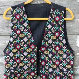 90s Embroidered Artisan Vest Boho Art